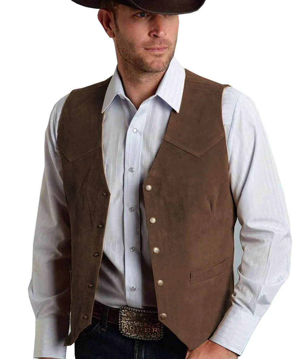 Trachtenweste Herren - Traditionell Rosa Oktoberfest-Braun-XS-Chaps Herrenmode