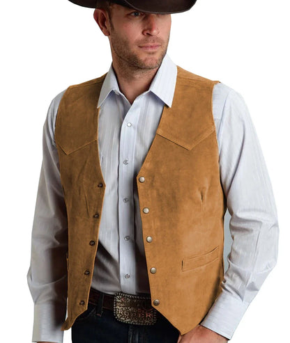 Trachtenweste Herren - Traditionell Rosa Oktoberfest-Gold-XS-Chaps Herrenmode
