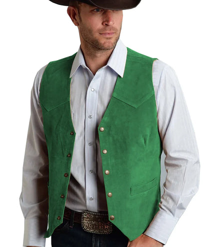 Trachtenweste Herren - Traditionell Rosa Oktoberfest-Grün-XS-Chaps Herrenmode