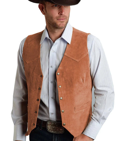 Trachtenweste Herren - Traditionell Rosa Oktoberfest-Orange-XS-Chaps Herrenmode