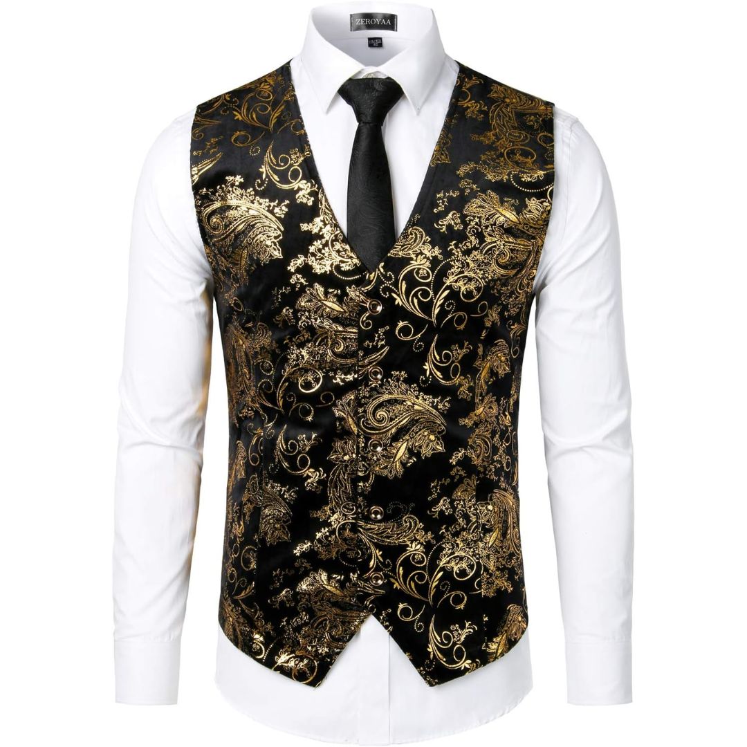 Trachtenweste Herren - Traditionell Rot Oktoberfest-Gold-S-Chaps Herrenmode