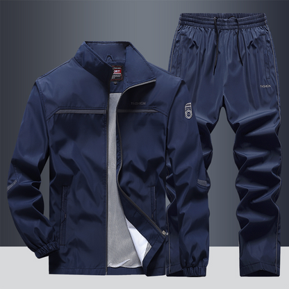 Trainingsanzug – Set aus winddichter Jacke mit Reißverschluss und Trainingshose für Herren-Chaps Herrenmode