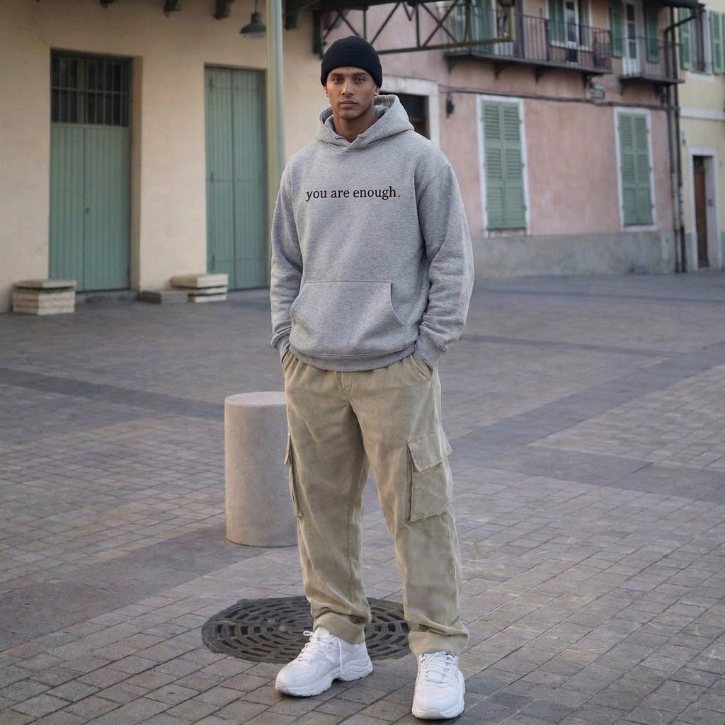 Übergroßer Hoodie - Unisex Warm bedruckter Text Pullover Hoodie-Chaps Herrenmode