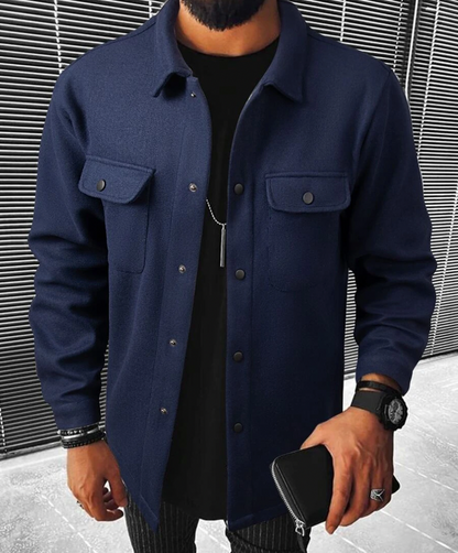 Überhemd | Button-Up | Atemtaschen | Hemdjacke | Herrenbekleidung-Dunkelblau-XS-Chaps Herrenmode