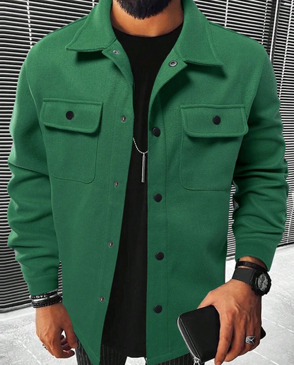 Überhemd | Button-Up | Atemtaschen | Hemdjacke | Herrenbekleidung-Dunkelgrün-XS-Chaps Herrenmode