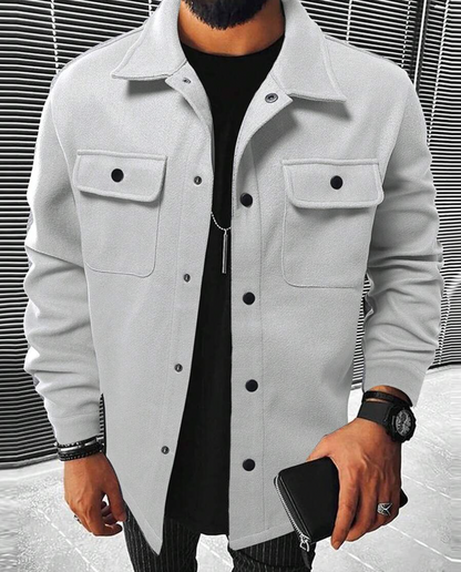 Überhemd | Button-Up | Atemtaschen | Hemdjacke | Herrenbekleidung-Hellgrau-XS-Chaps Herrenmode
