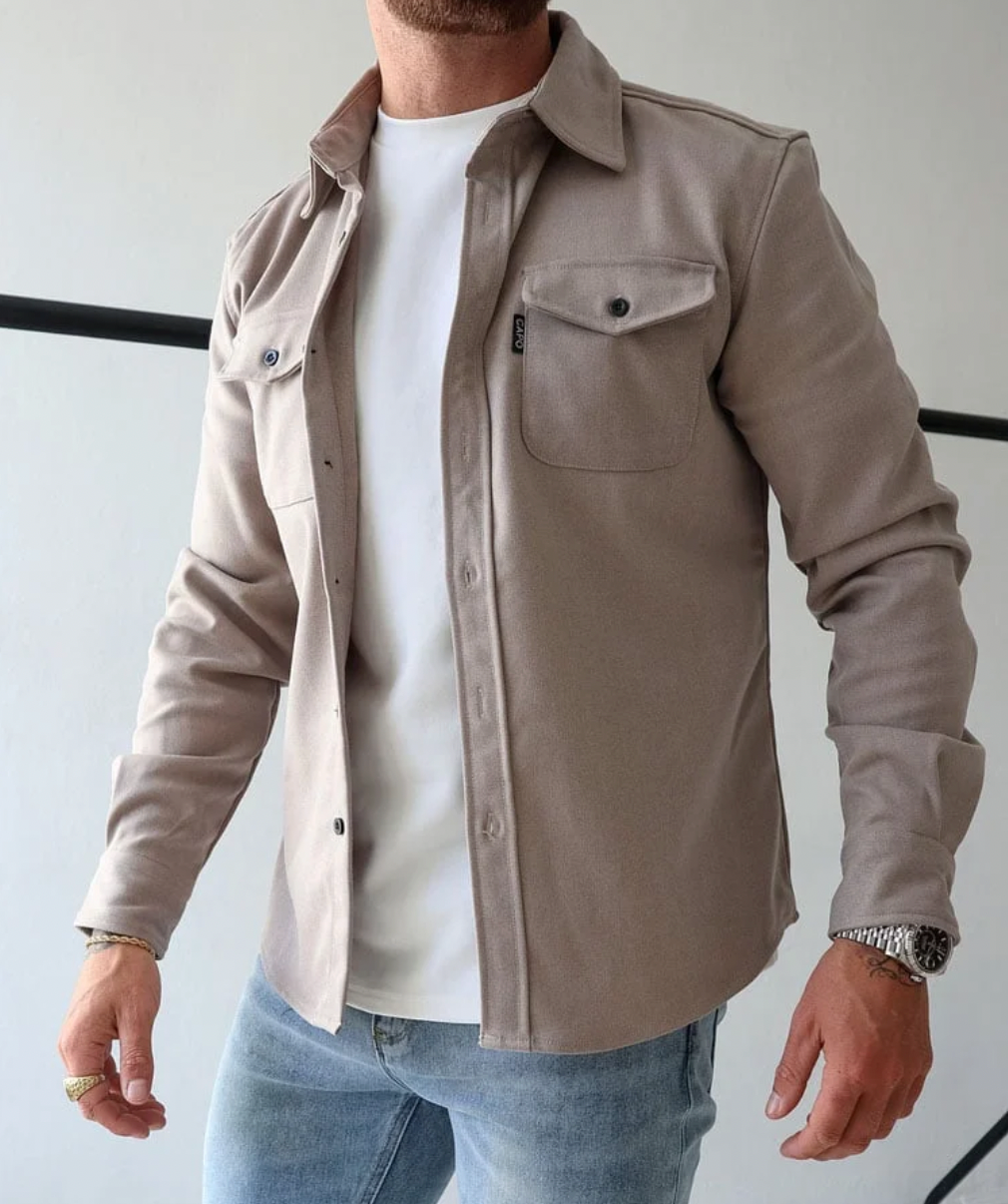 Überhemd | Button-Up | Umlegekragen | Herrenhemd | Hemdjacke-Chaps Herrenmode