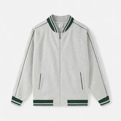 Varsity-Jacke – Leichte Baseballjacke mit Reißverschluss für Männer-Grau-S-Chaps Herrenmode