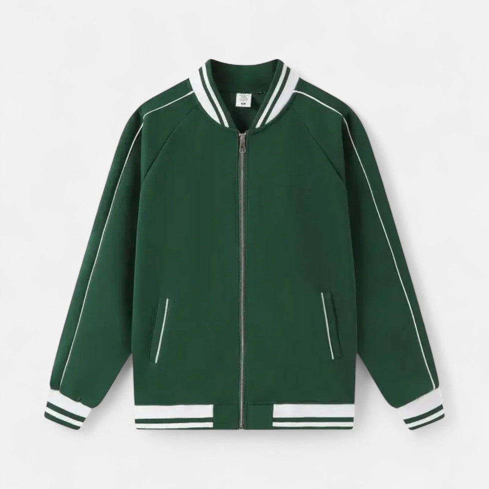 Varsity-Jacke – Leichte Baseballjacke mit Reißverschluss für Männer-Grün-S-Chaps Herrenmode