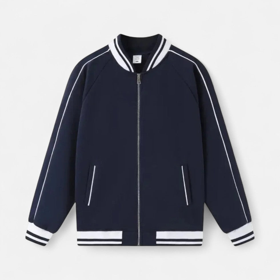 Varsity-Jacke – Leichte Baseballjacke mit Reißverschluss für Männer-Marineblau-S-Chaps Herrenmode