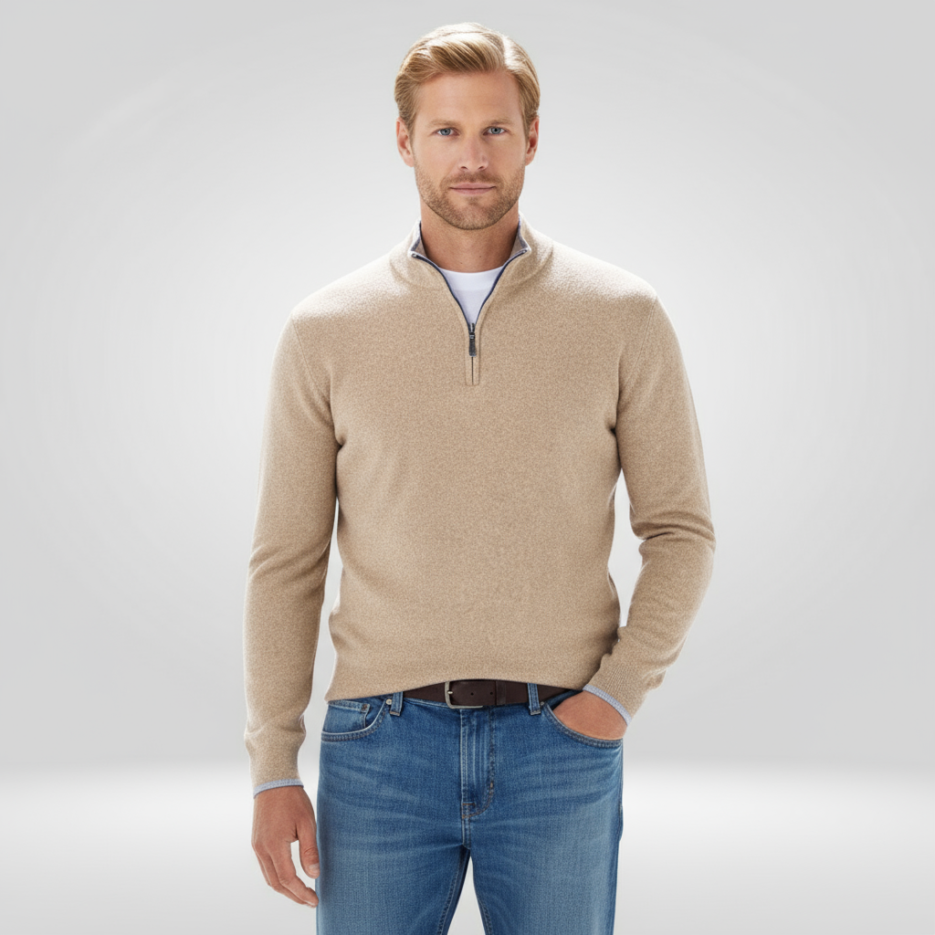 Viertel-Reißverschluss-Pullover | Lässig | Warm | Strickpullover | Herren Halb-Reißverschluss-Pullover-Chaps Herrenmode
