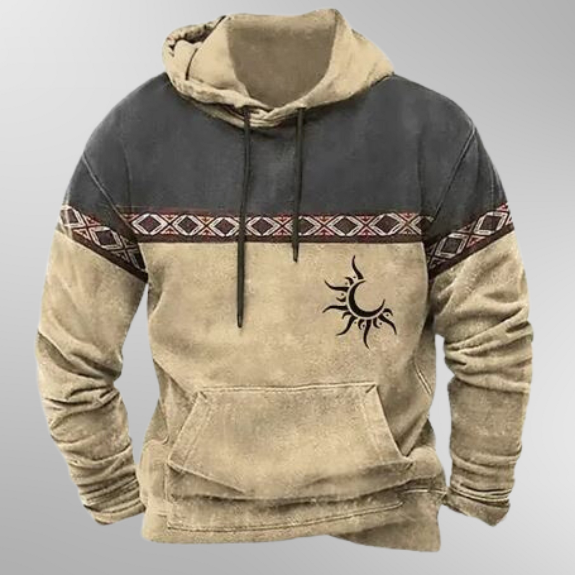 Vintage Hoodie - Kuscheliger Känguru-Pullover-Hoodie für Männer-Beige-XS-Chaps Herrenmode