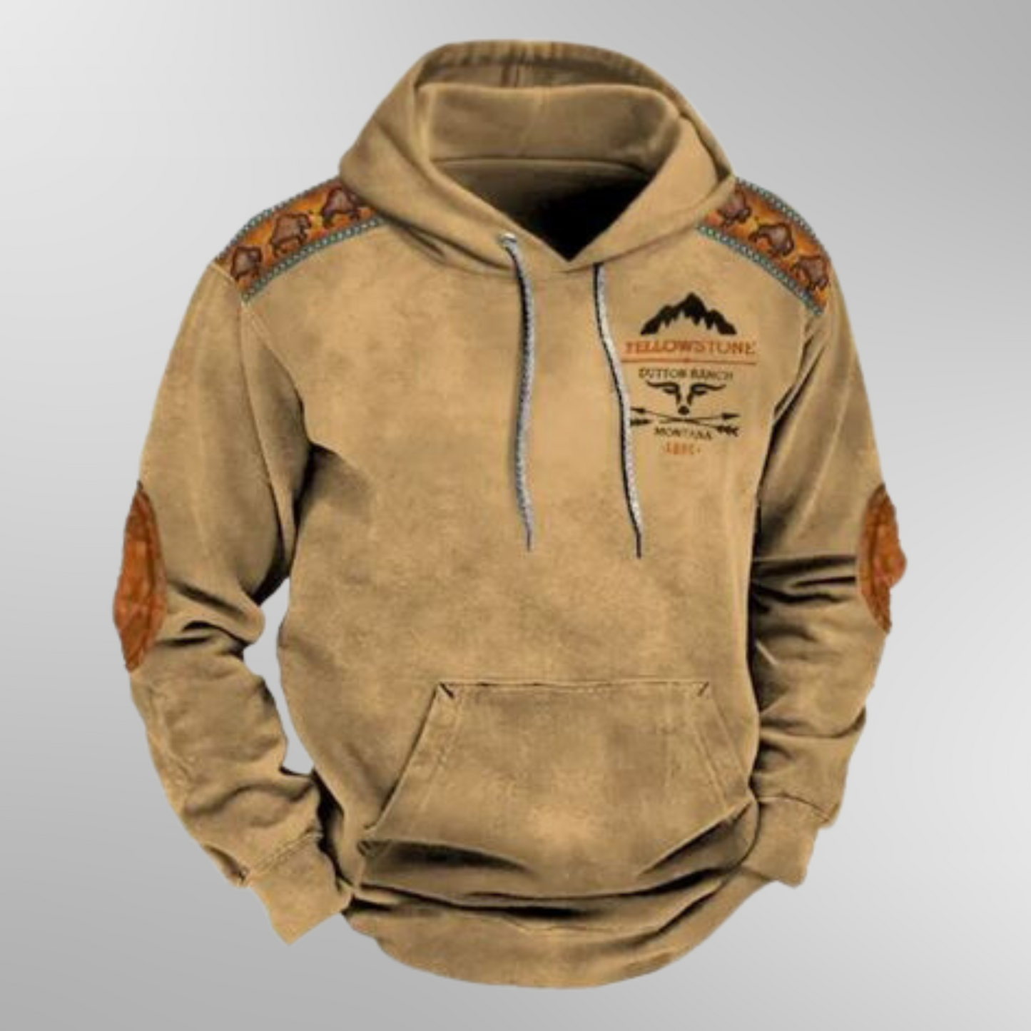 Vintage Hoodie - Kuscheliger Känguru-Pullover-Hoodie für Männer-Braun-XS-Chaps Herrenmode
