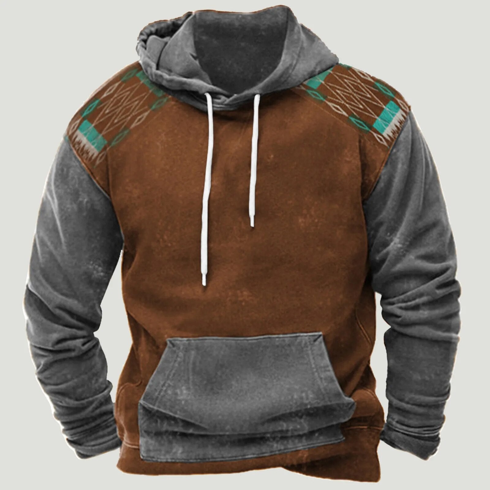 Vintage Hoodie - Kuscheliger Känguru-Pullover-Hoodie für Männer-Schokoladenbraun-XS-Chaps Herrenmode