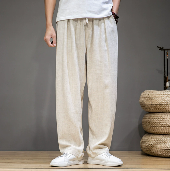 Weite Hosen – Leichte, locker sitzende Khaki-Hosen für Männer-Khaki-S-Chaps Herrenmode
