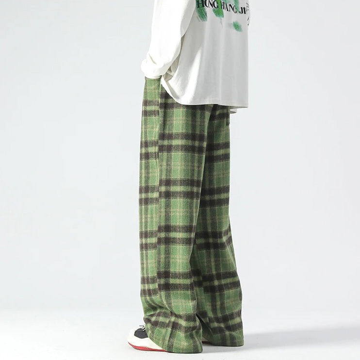 Weite Hosenbeine - Kariert - Relaxed Fit - Loose Fit Hosen - Herrenhosen-Chaps Herrenmode