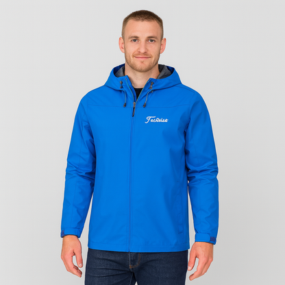 Windbreaker Jacke – Wasserdichte Outdoor-Jacke mit Reißverschluss für Männer-Blau-S-Chaps Herrenmode