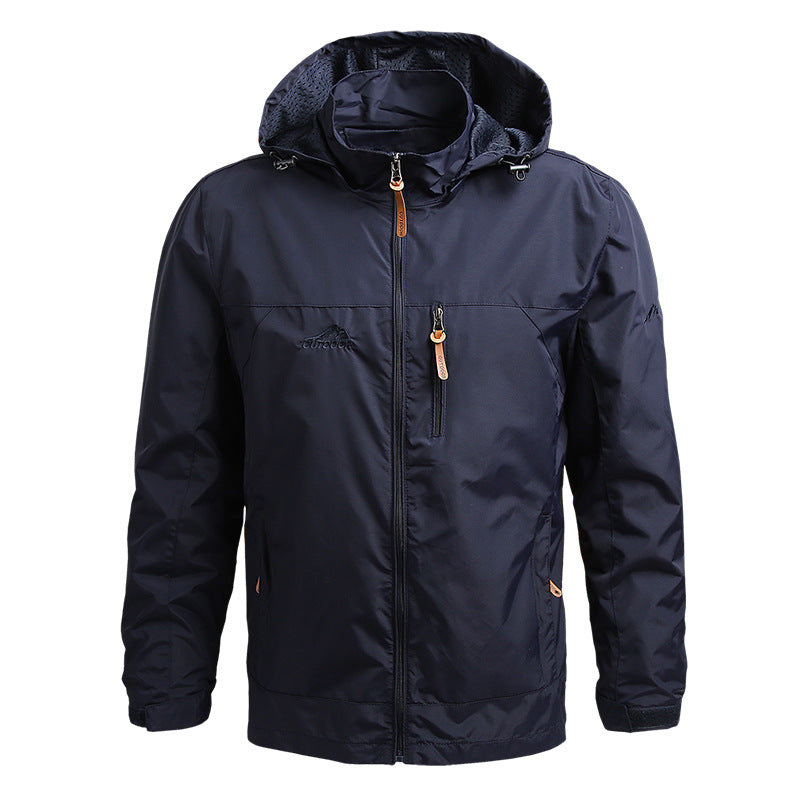 Windbreaker-Jacke – winddichte Outdoor-Softshelljacke mit Kapuze für Herren-Blau-S-Chaps Herrenmode
