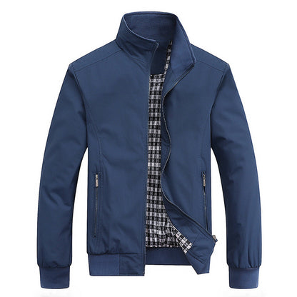 Winddichte Jacke | Reißverschluss | Wasserdicht | Harrington-Jacke | Herrenjacken-Blau-S-Chaps Herrenmode