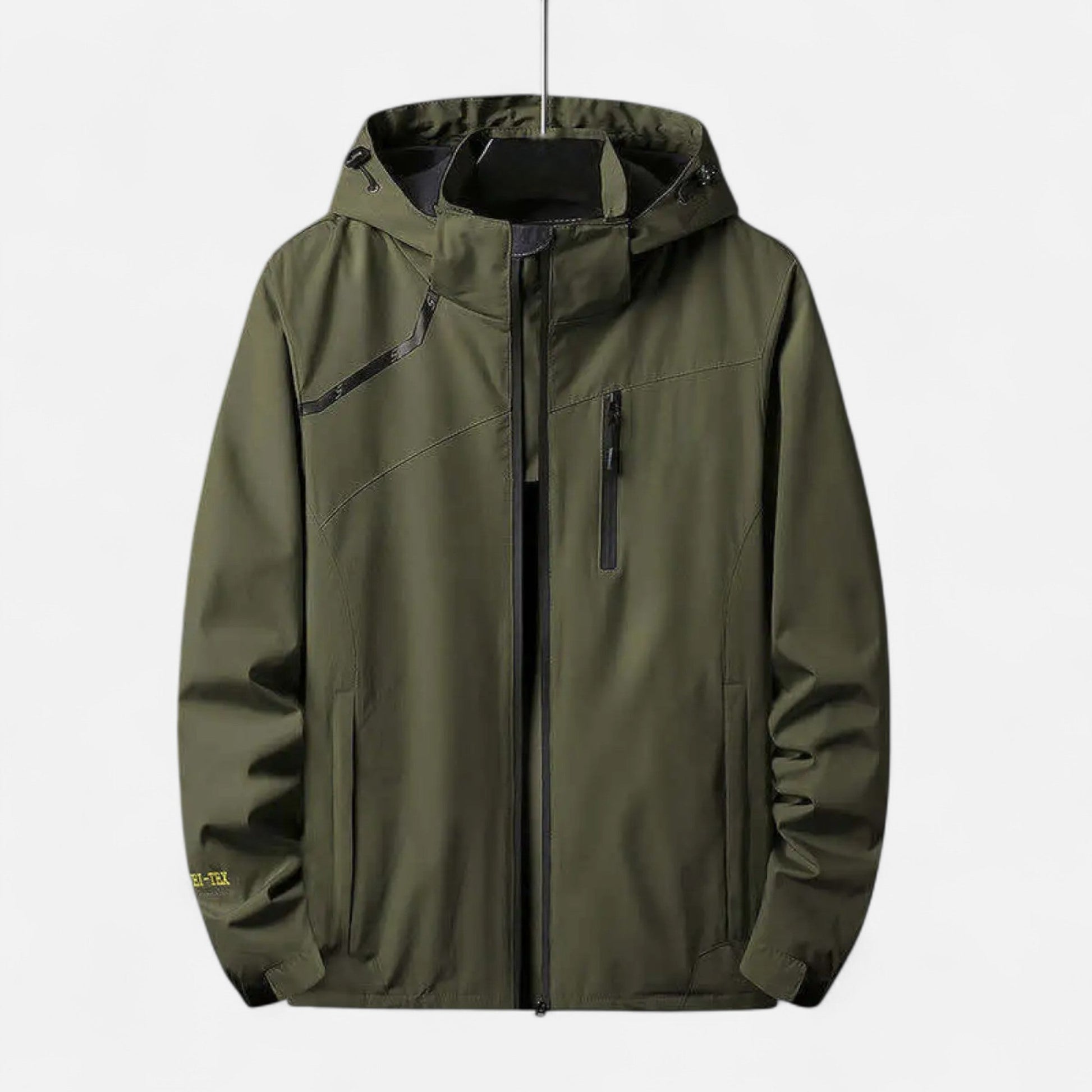 Windjacke | Kapuze | Wasserdicht | Outdoorjacke | Herrenjacke-Armeegrün-M-Chaps Herrenmode