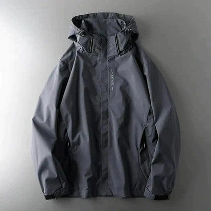 Windjacke | Kapuze | Wasserdicht | Outdoorjacke | Herrenjacke-Grau-M-Chaps Herrenmode