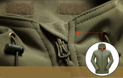 Windjacke | Mit Kapuze | Taktisch | Outdoor-Jacke | Wasserdichte Regenjacke für Männer-Chaps Herrenmode