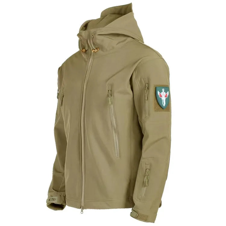 Windjacke | Mit Kapuze | Taktisch | Outdoor-Jacke | Wasserdichte Regenjacke für Männer-Olivgrün-S-Chaps Herrenmode