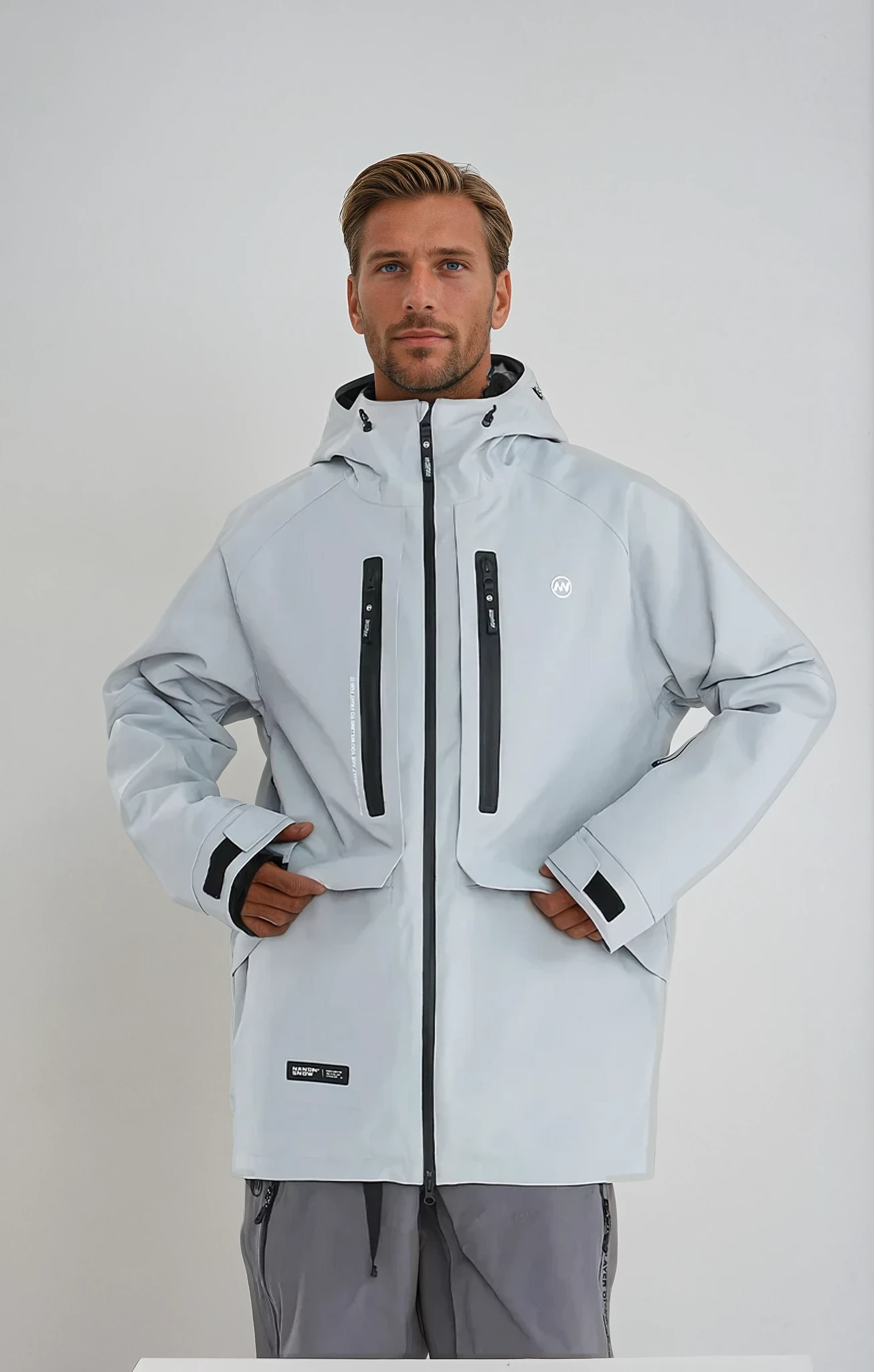 Windjacke | Wasserdicht | Isoliert | Oversized-Jacke | Herrenjacke-Grau-S-Chaps Herrenmode