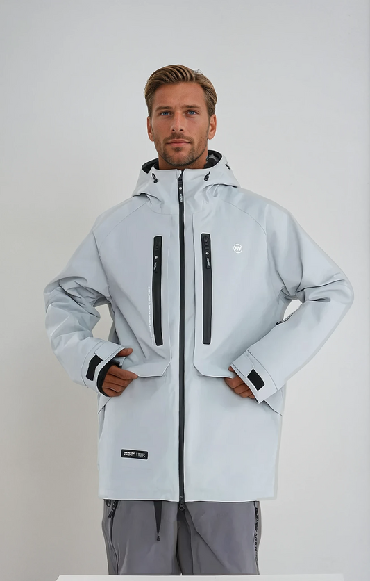 Windjacke | Wasserdicht | Isoliert | Oversized-Jacke | Herrenjacke-Grau-S-Chaps Herrenmode