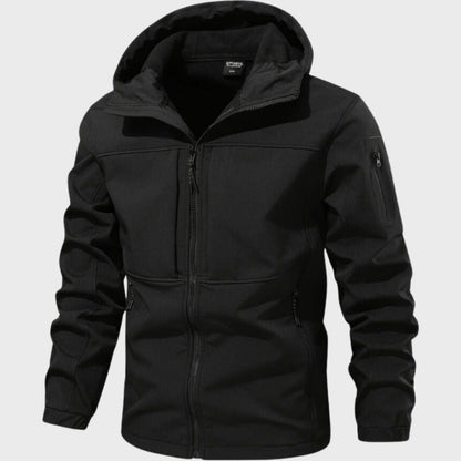 Windjacke – mit Kapuze – Outdoor – Softshelljacke – wasserdichte Jacke für Herren-Schwarz-M-Chaps Herrenmode
