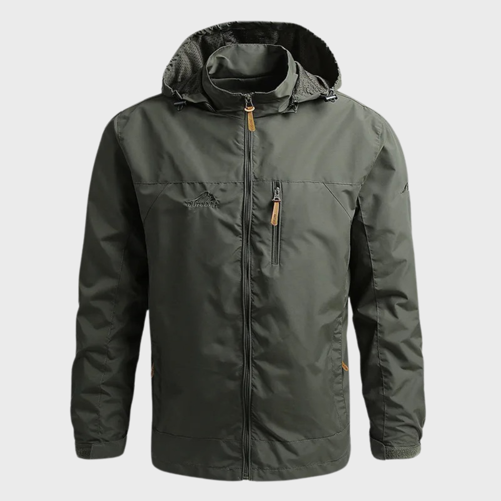 Windjacke – mit Kapuze – Outdoor – wasserdichte Jacke – Herrenjacke-Armeegrün-M-Chaps Herrenmode