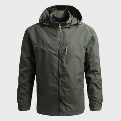 Windjacke – mit Kapuze – Outdoor – wasserdichte Jacke – Herrenjacke-Armeegrün-M-Chaps Herrenmode