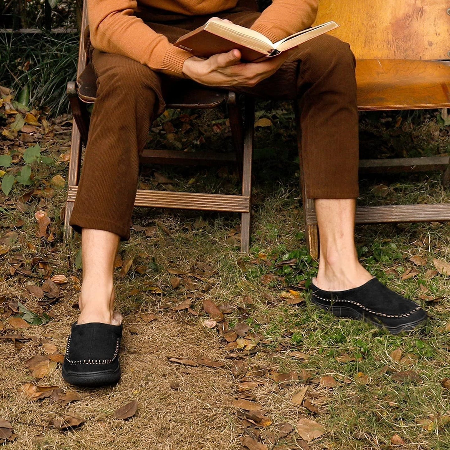 Winter Clogs | Warm | Fell gefüttert | Slipper | Herren Hausschuhe-Chaps Herrenmode