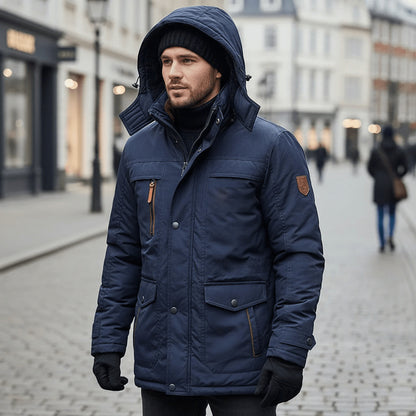 Winter Parka - Warme, mit Fleece gefütterte Winterjacke mit Kapuze für Männer-Chaps Herrenmode