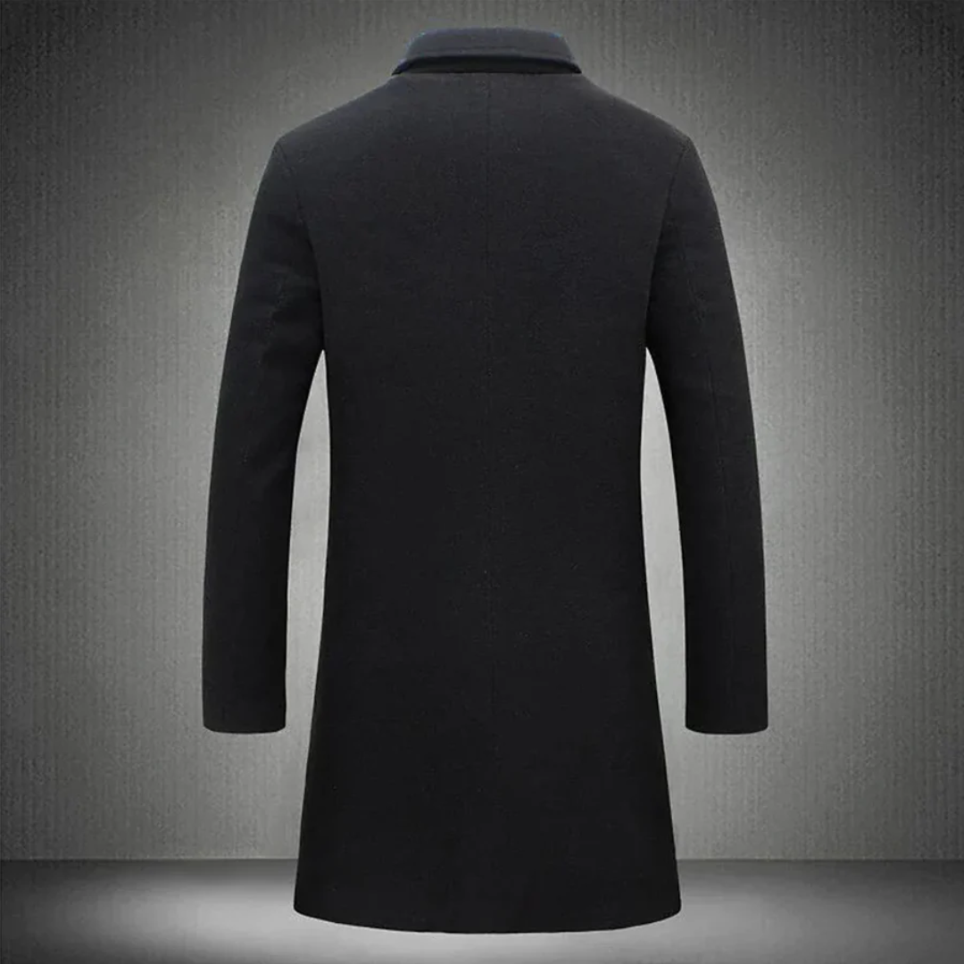 Winter-Trenchcoat | Einreihig | Mittellang | Wollmantel | Herrenjacke-Chaps Herrenmode