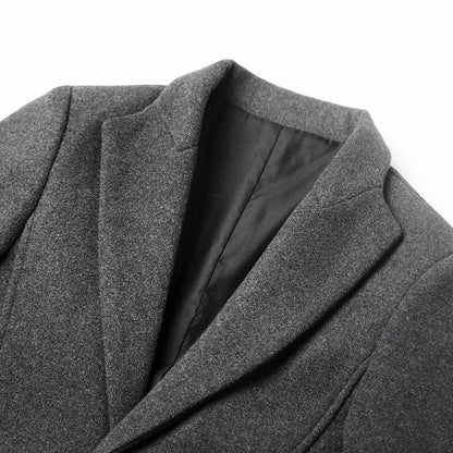 Winter-Trenchcoat | Einreihig | Revers | Mantel aus Wollmischung | Herrenjacke-Chaps Herrenmode
