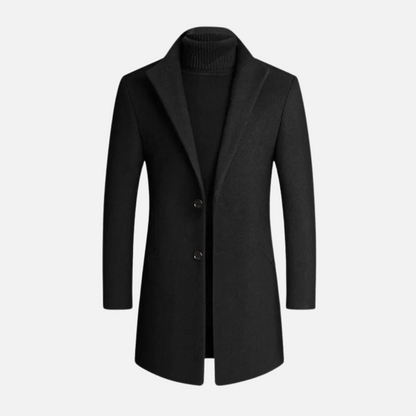 Winter-Trenchcoat | Einreihig | Revers | Mantel aus Wollmischung | Herrenjacke-Chaps Herrenmode