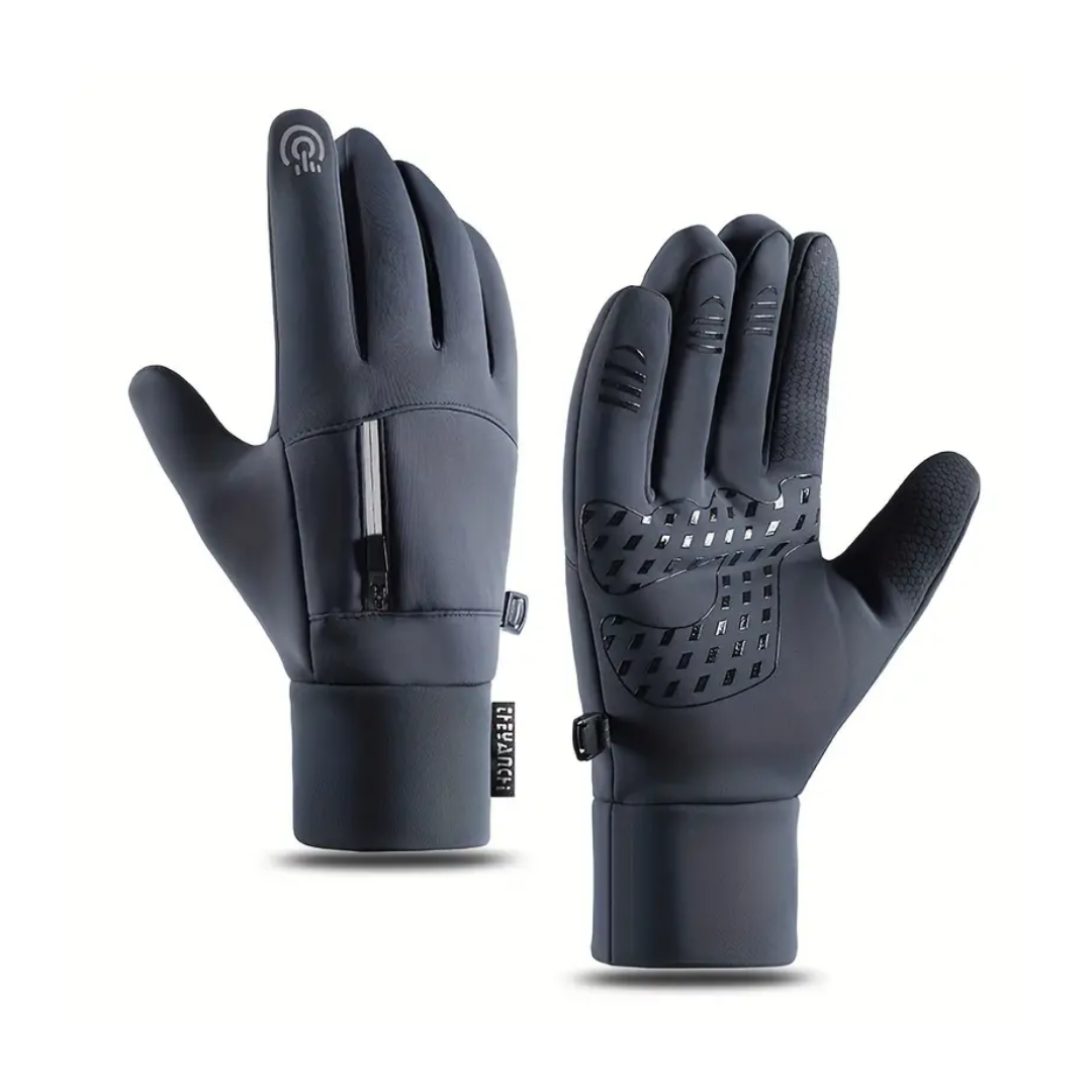Winterhandschuhe Herren | Fleecefutter | Reißverschlussfach | Touchscreen-Grau-M-Chaps Herrenmode
