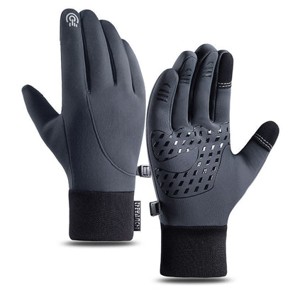 Winterhandschuhe Herren | Thermo | Touchscreen | Winddicht-Grau-M (40-60 kg)-Chaps Herrenmode