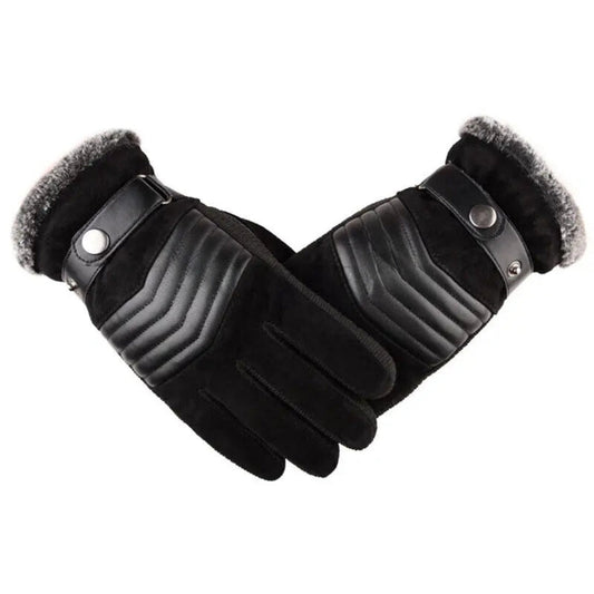 Winterhandschuhe – Warm – mit Fell gefüttert – Touchscreen-Handschuhe – Herrenhandschuhe-Chaps Herrenmode