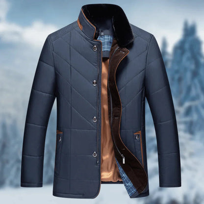 Winterjacke | Gefüttert | Reißverschluss | Daunenjacke | Herrenjacke-Blau-S-Chaps Herrenmode