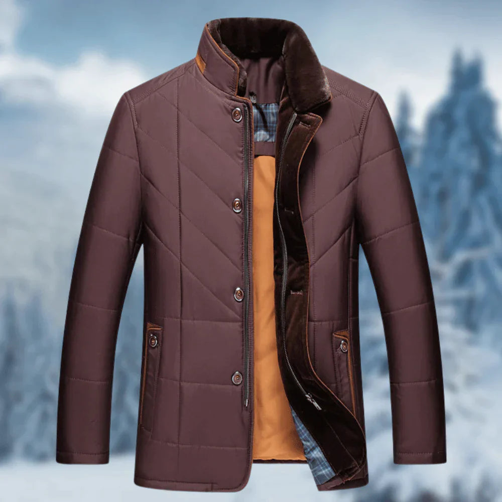 Winterjacke | Gefüttert | Reißverschluss | Daunenjacke | Herrenjacke-Rot-S-Chaps Herrenmode