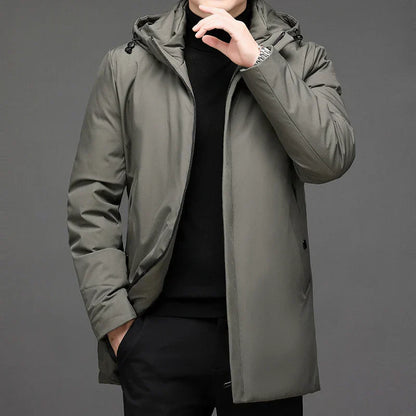 Winterjacke – Herren-Winterparka mit Kapuze und Reißverschluss-Chaps Herrenmode