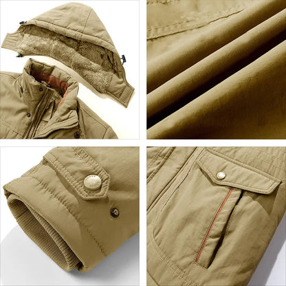 Winterjacke | Mit Fleece gefüttert | Mit Kapuze | Winterparka | Herrenmantel-Chaps Herrenmode