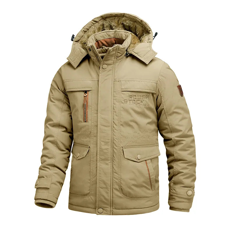 Winterjacke | Mit Fleece gefüttert | Mit Kapuze | Winterparka | Herrenmantel-Chaps Herrenmode