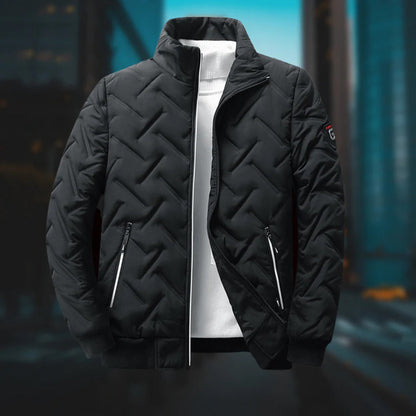 Winterjacke – Reißverschluss – Daunenjacke – Wintermäntel und -jacken für Herren-Schwarz-M-Chaps Herrenmode