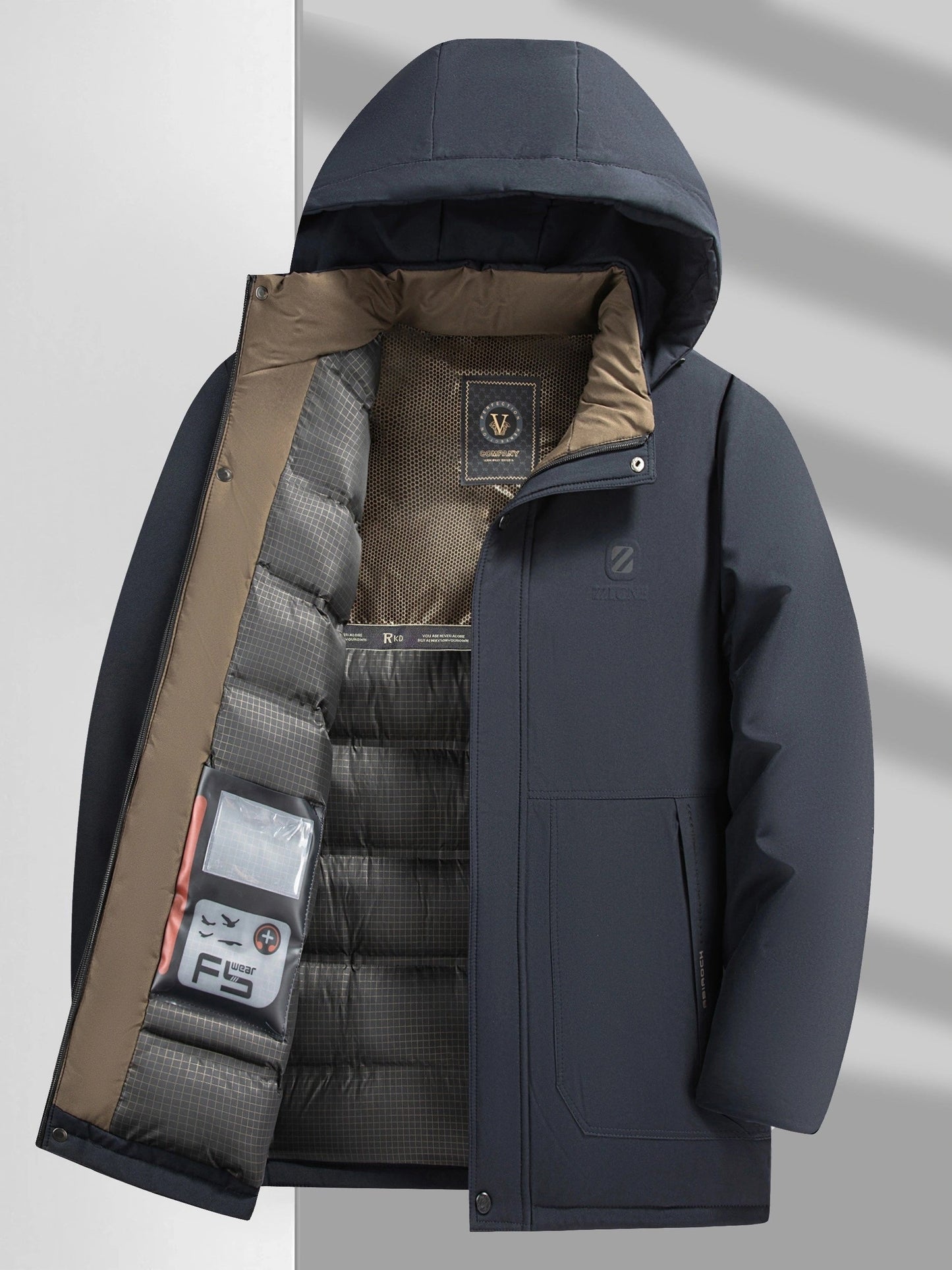 Winterjacke | Warm | Gefüttert | Kapuzenjacke | Herrenmantel-Chaps Herrenmode