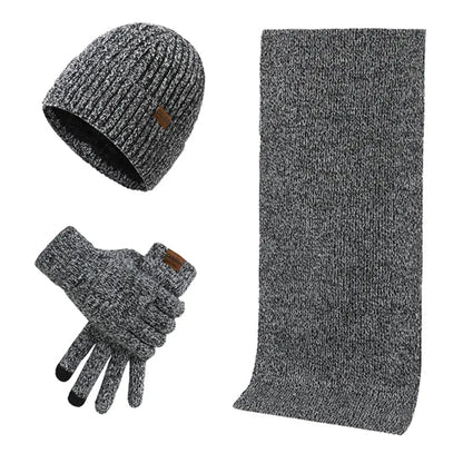 Winterset Herren | Mütze Schal Handschuhe | Strick-Grau-Chaps Herrenmode