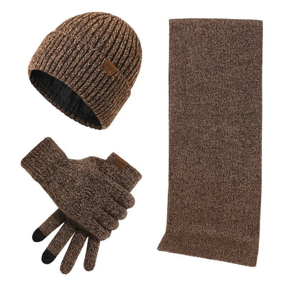Winterset Herren | Mütze Schal Handschuhe | Strick-Khaki-Chaps Herrenmode