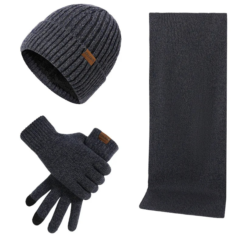 Winterset Herren | Mütze Schal Handschuhe | Strick-Marineblau-Chaps Herrenmode